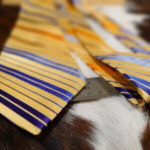 Bellissimo Purple, Gold, Blue and Orange Striped Silk Tie